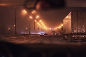 cars on road during night time