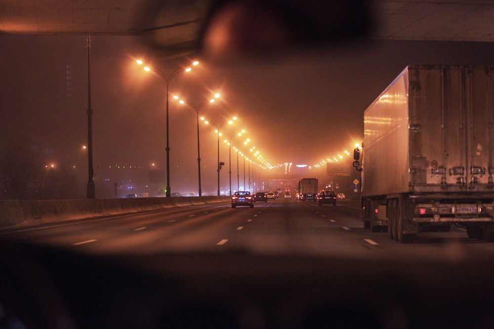 cars on road during night time