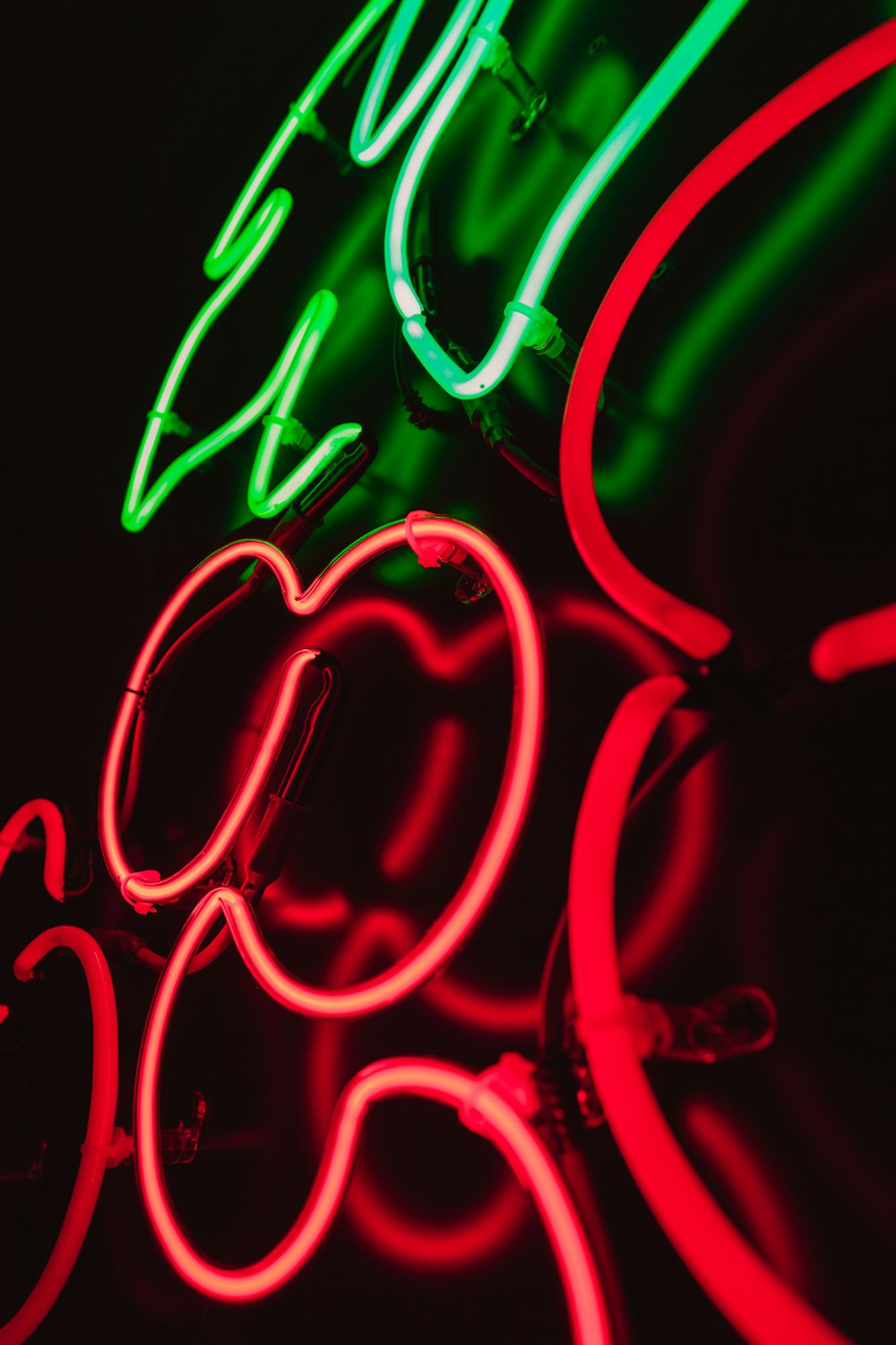 red and green neon light
