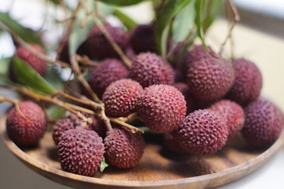 Fresh lychee fruits freshly harvested in Madagascar, ready for export.