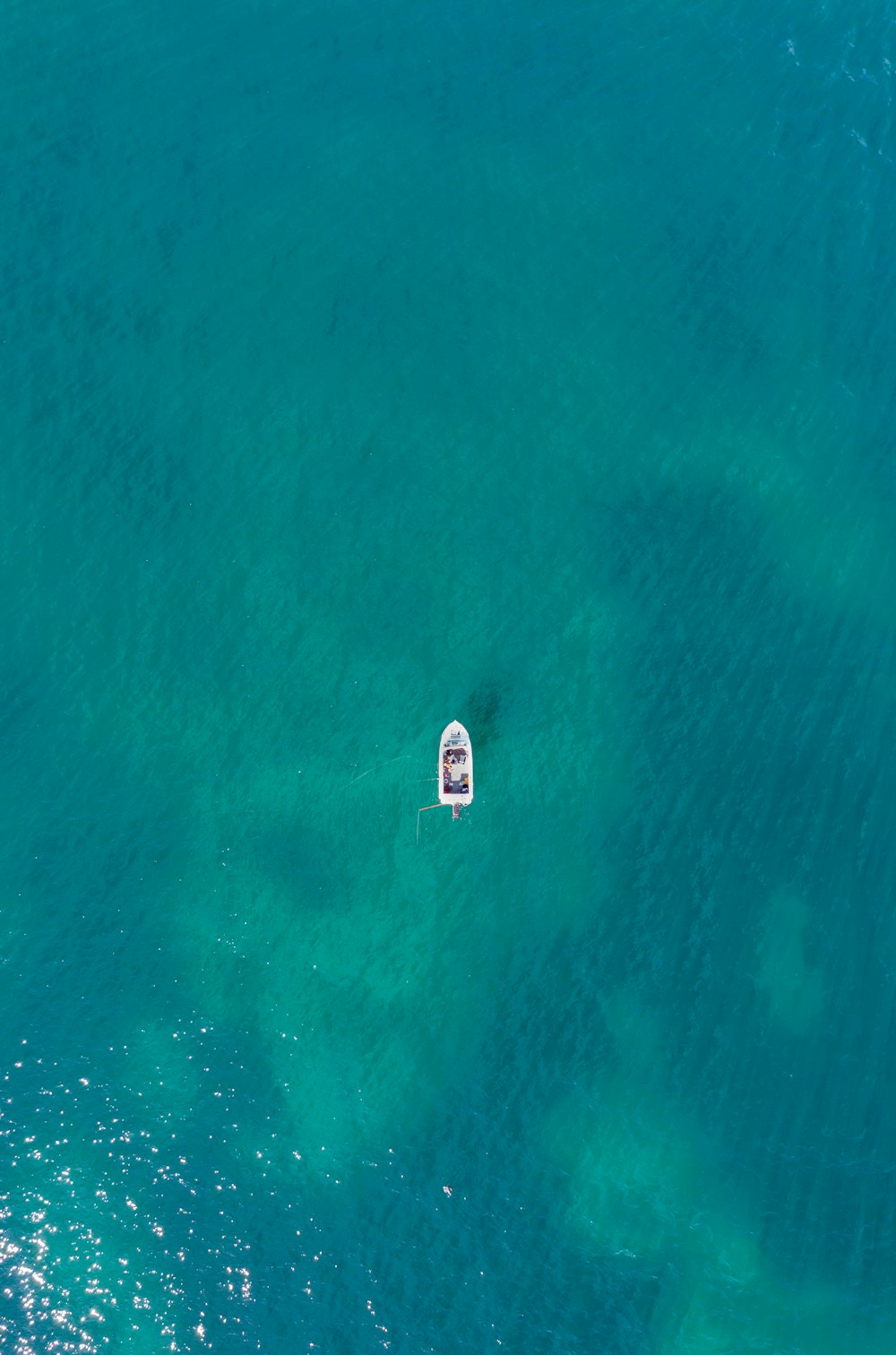 aerial view of boat on sea during daytime