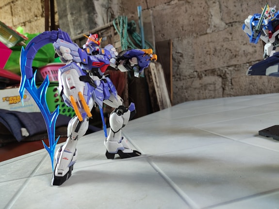 A close-up of two robots clashing with sparks flying in the robonad arena.