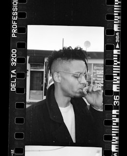 Vintage black and white portrait of a Baltimore street style scene