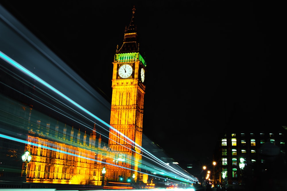 Big Ben di Londra durante la notte