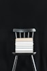 black and white wooden chair
