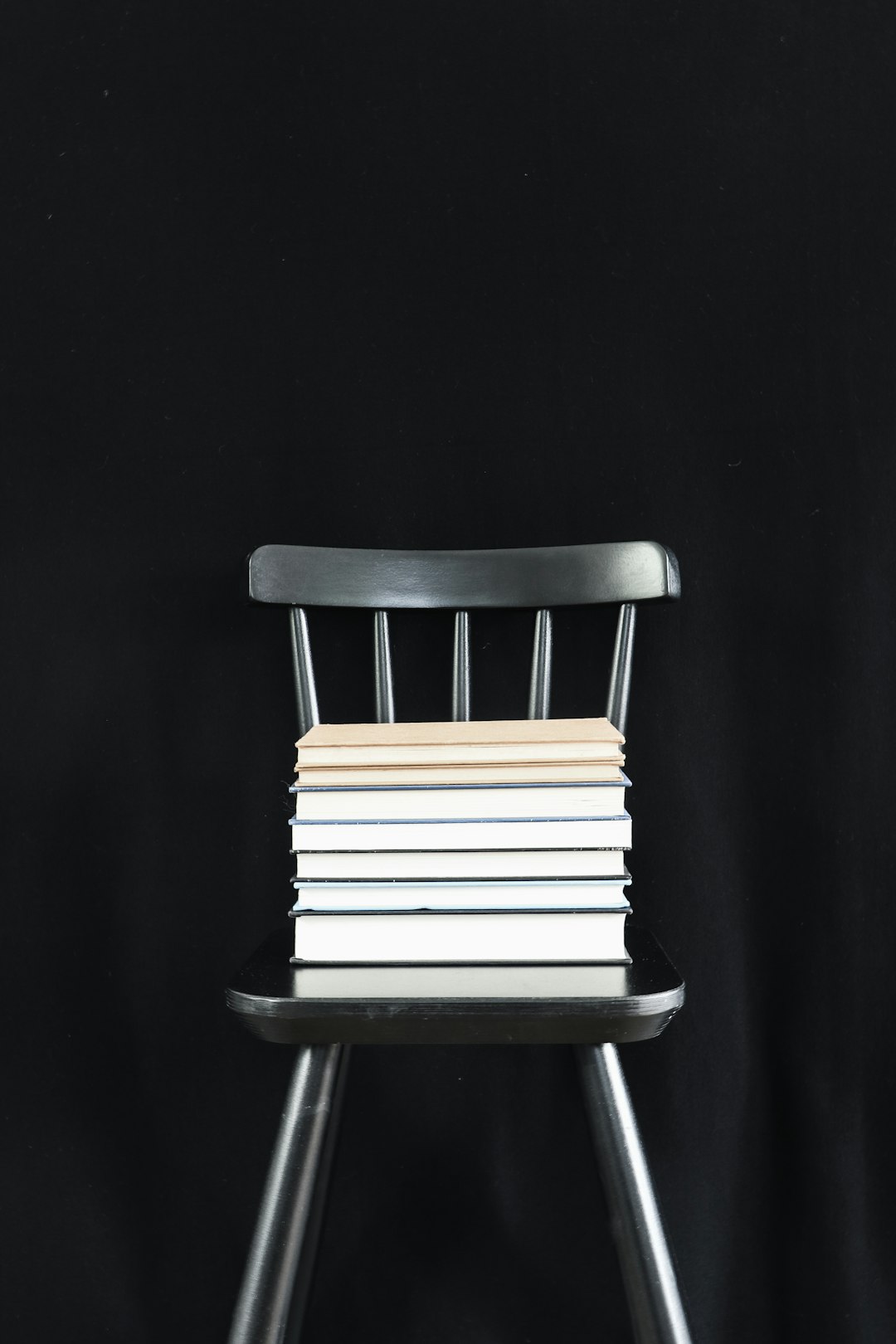black and white wooden chair