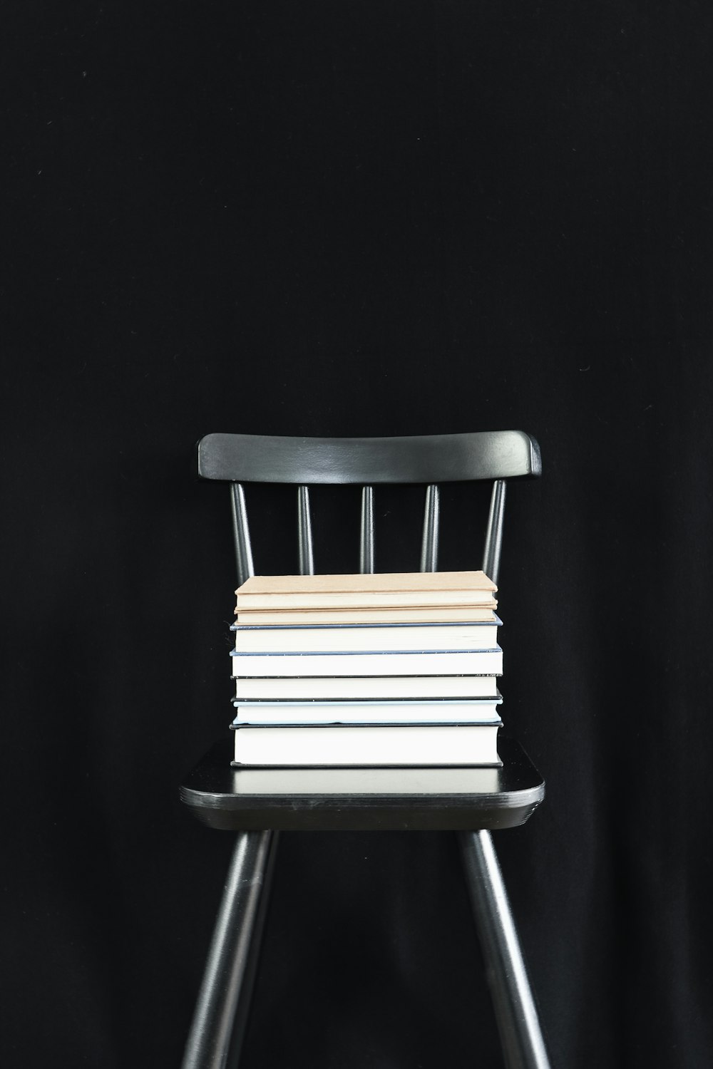 black and white wooden chair