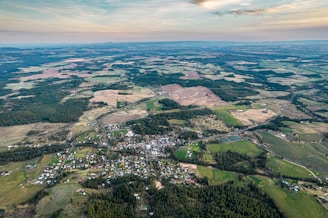 Rural landscape showing smaller towns