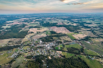 Rural landscape showing smaller towns