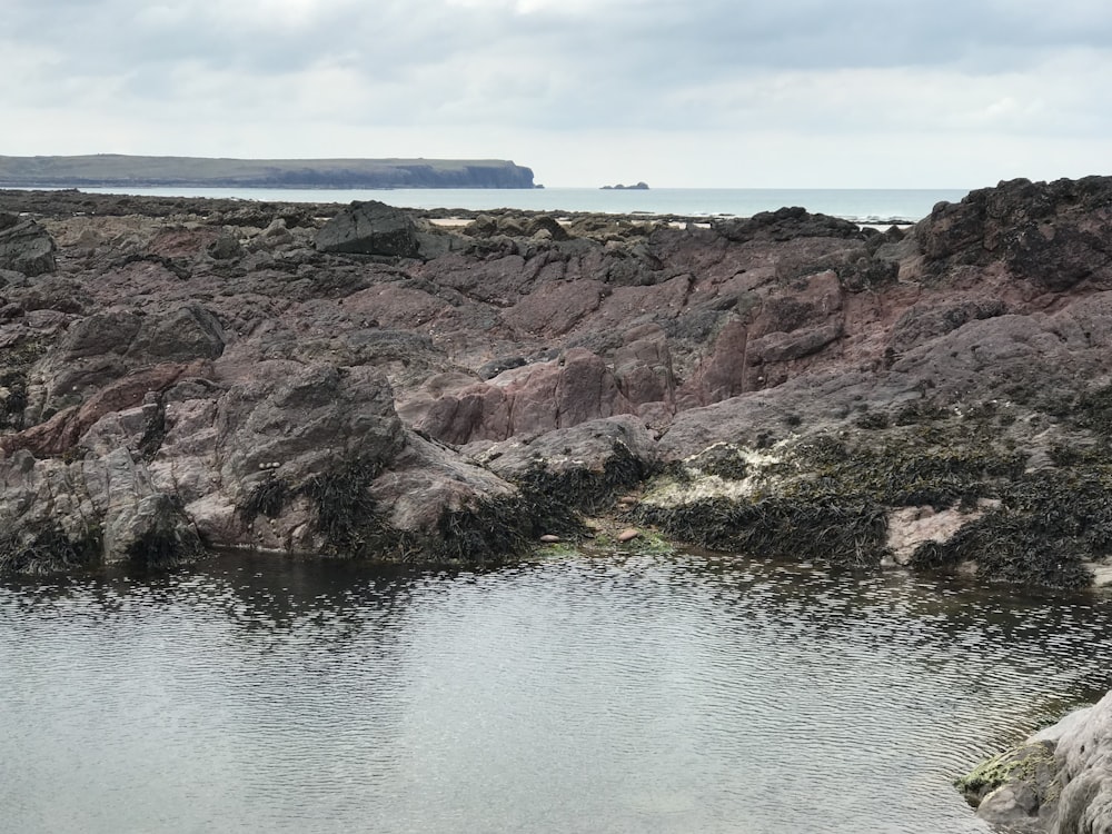 brown rocky mountain beside body of water during daytime