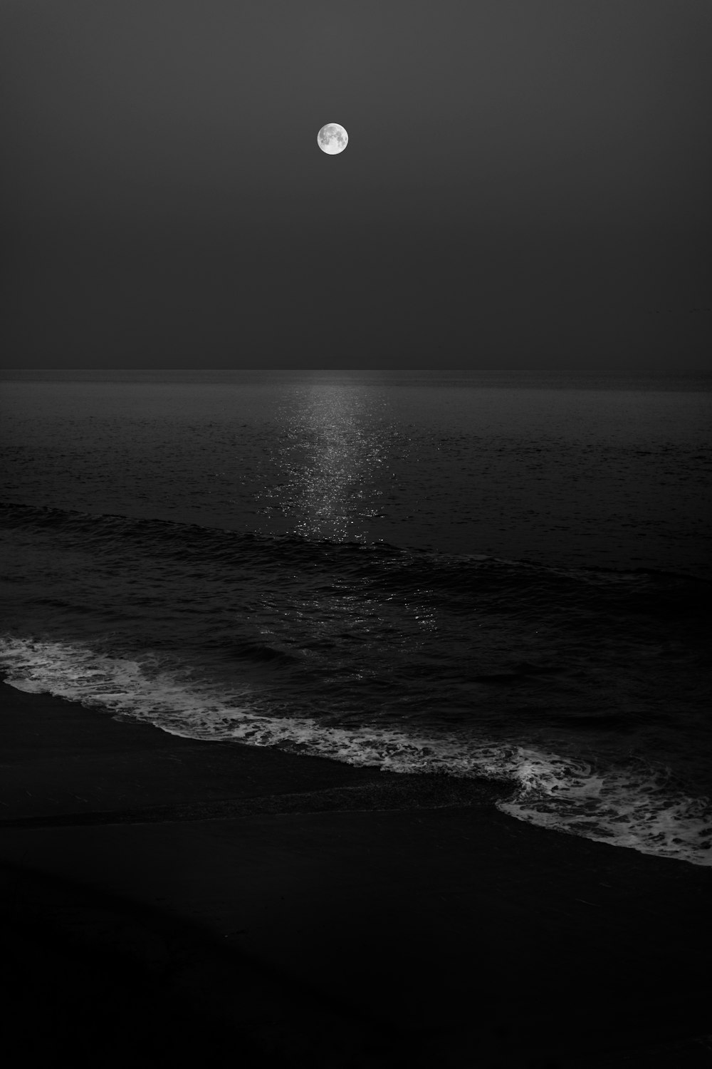 grayscale photo of ocean waves