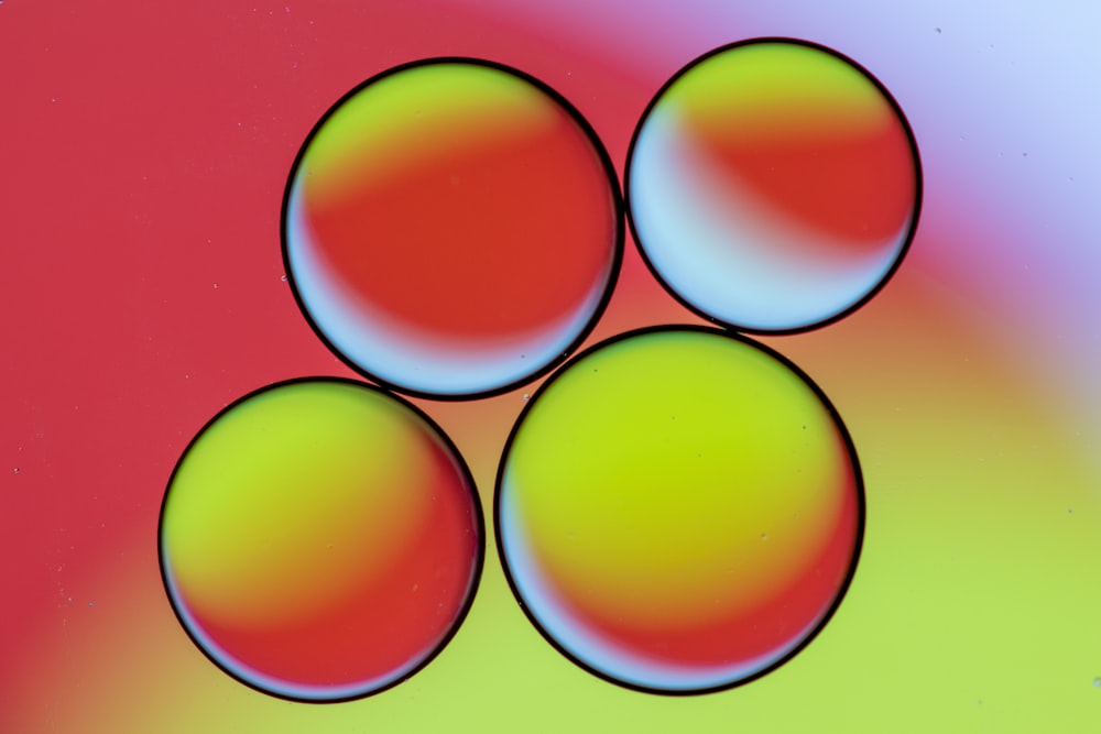 red yellow green and blue round illustration
