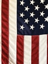 us a flag on red textile