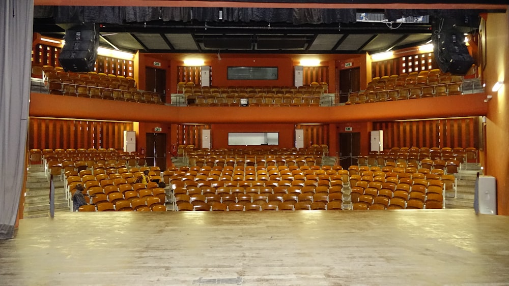 brown wooden chairs inside building