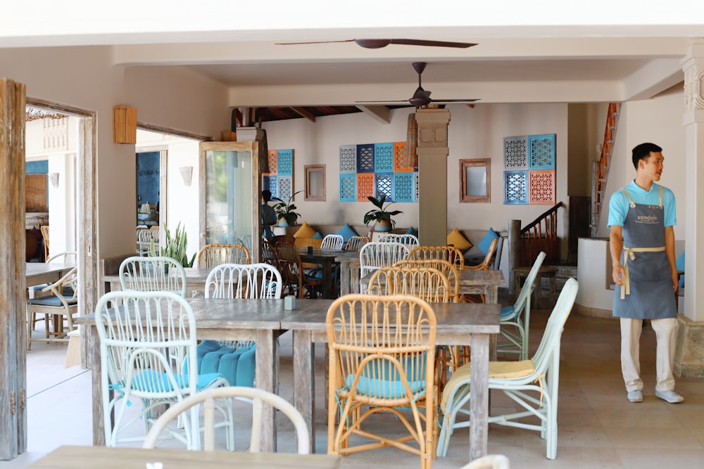 brown wooden table and chairs set