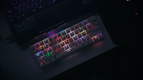 black and red computer keyboard