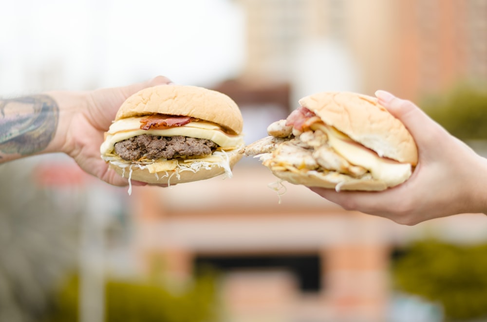 burger with patty and lettuce