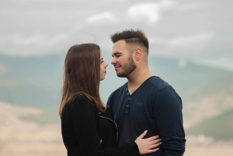 Romantic kiss between devoted lovers