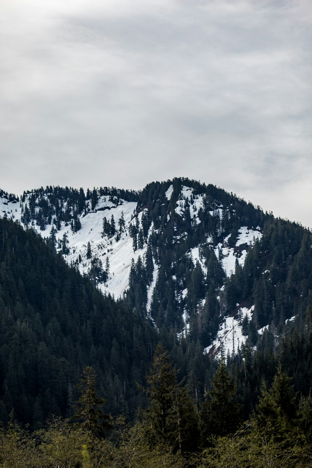 snow covered mountain during daytime