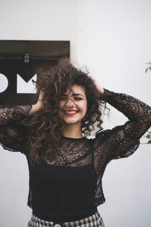After: defined curls with balanced shape