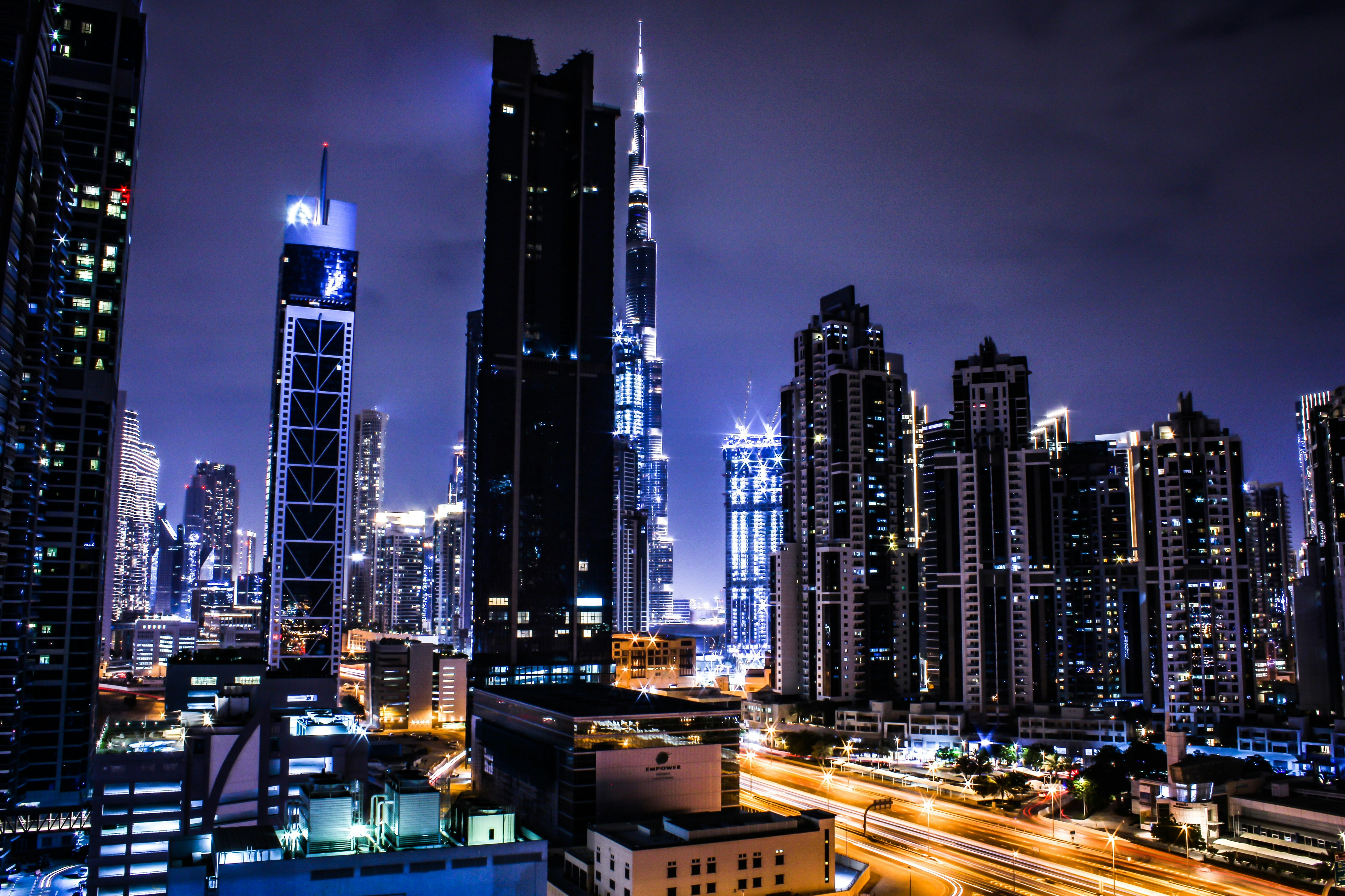 Dubai night skyline