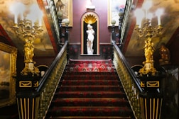 brown and white wooden staircase
