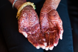 traditional henna art on hands