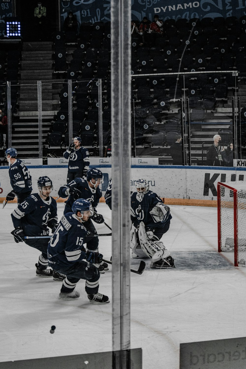 ice hockey players on ice hockey field