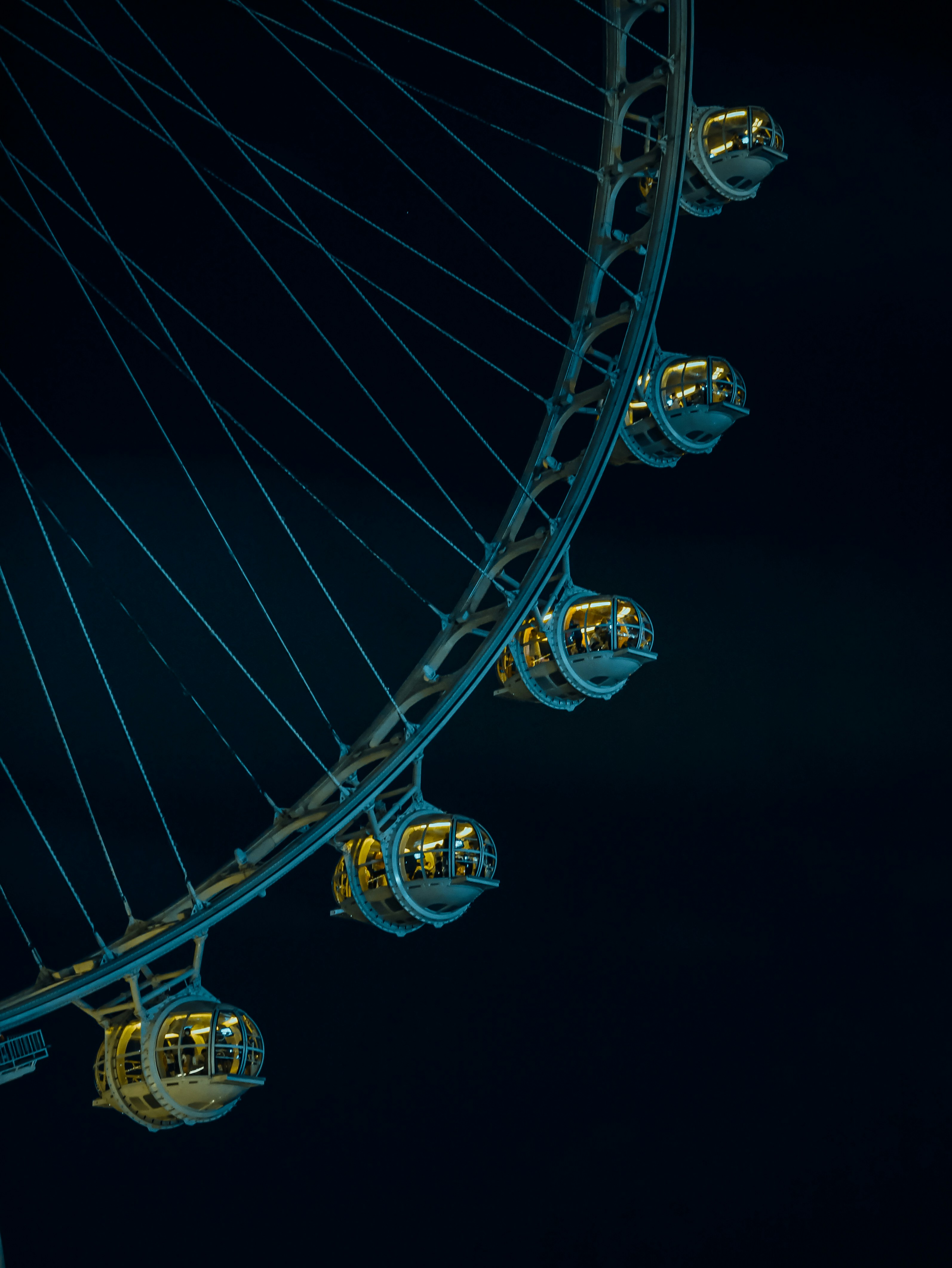 blue and white ferris wheel