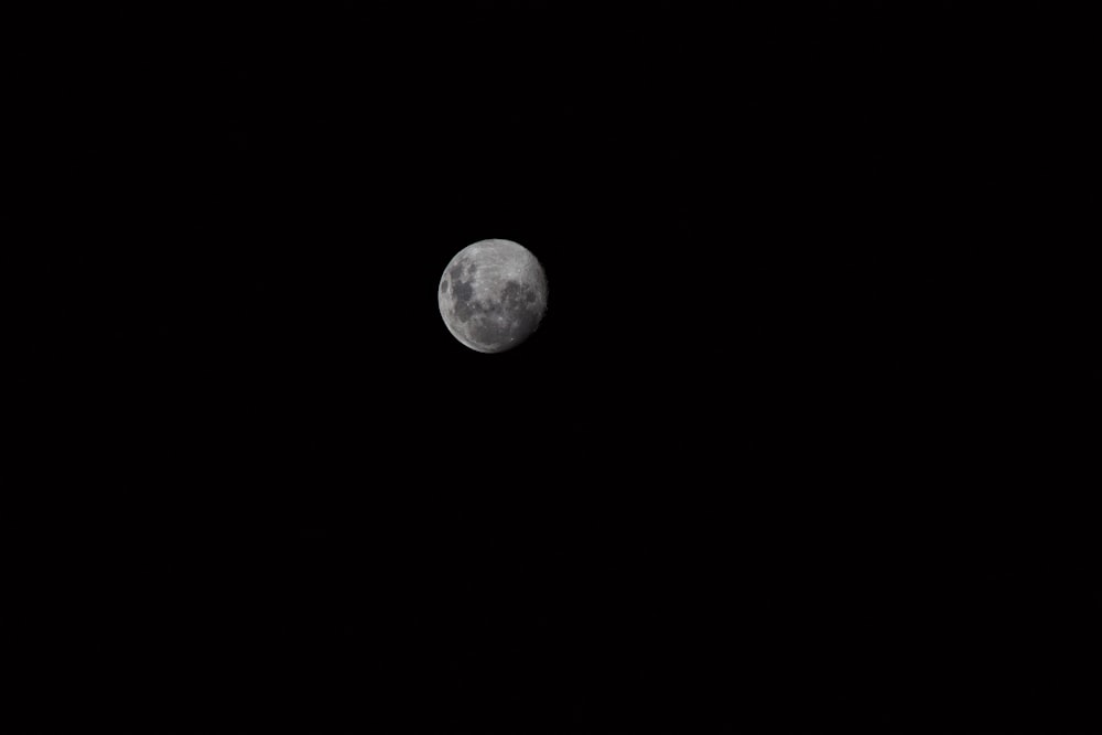 full moon in dark night sky