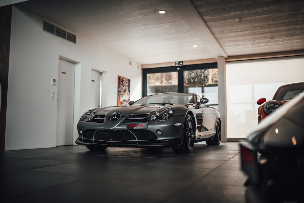 black bmw m 3 coupe parked inside building