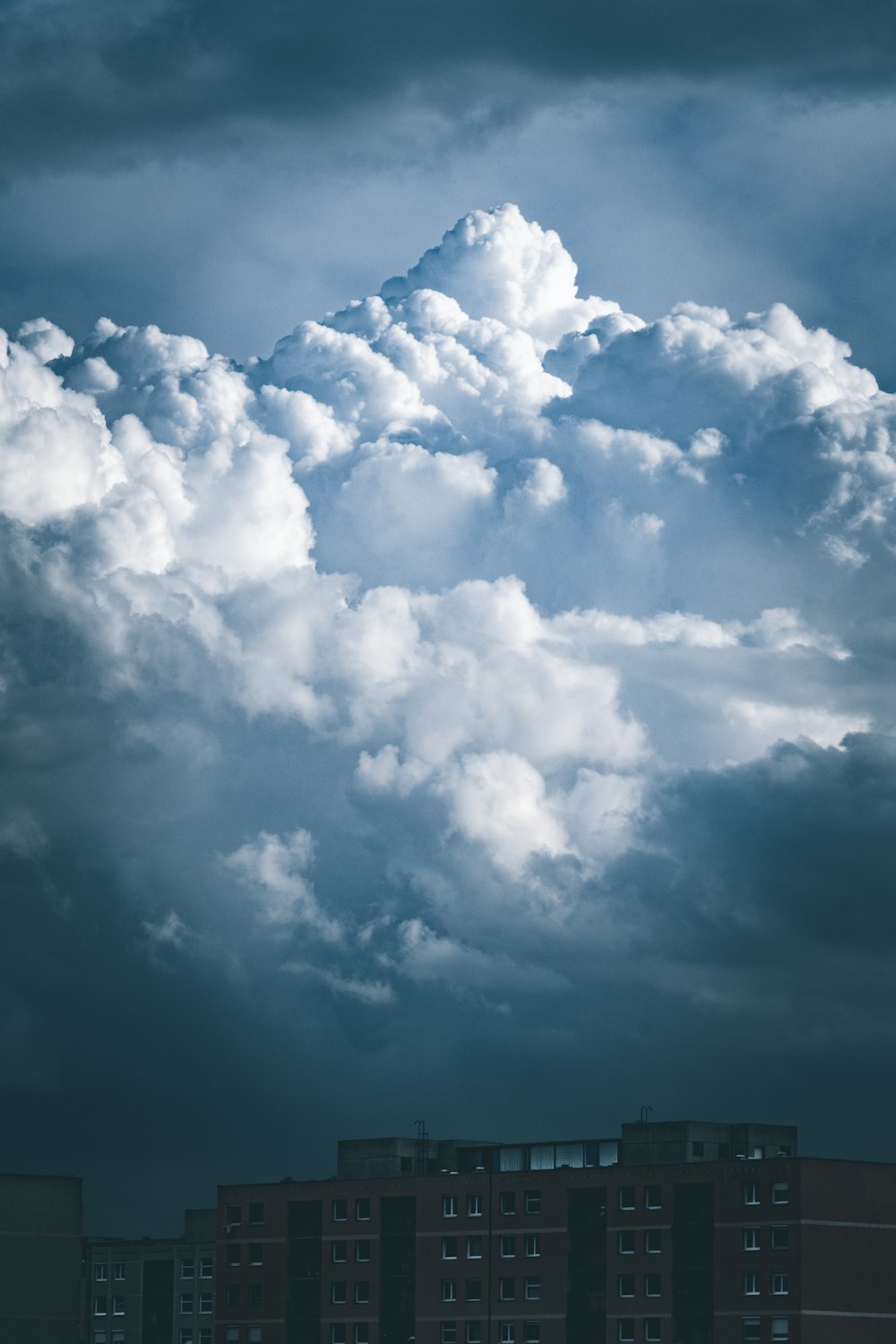 white clouds and blue sky