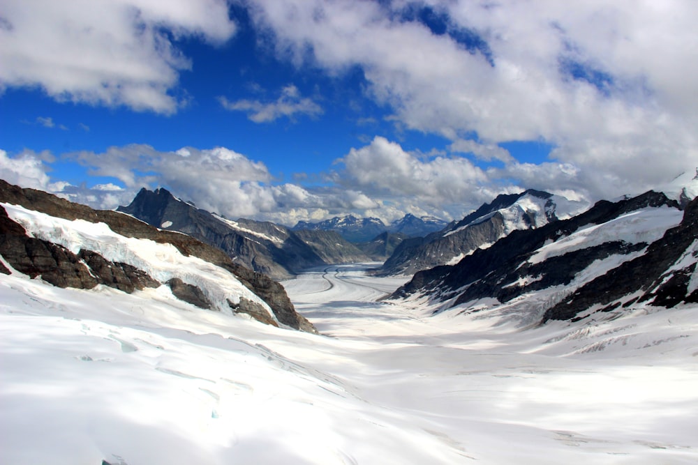 snow covered mountain under blue sky during daytime