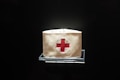 brown and red cross print box
