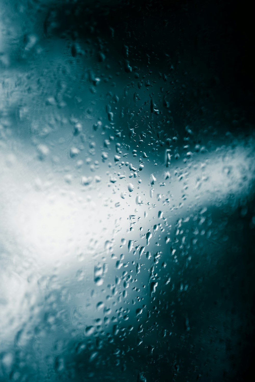 water droplets on glass panel