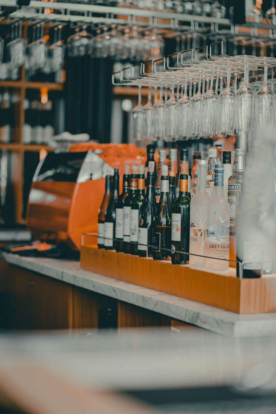 bottles on brown wooden table