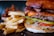 A close-up of a juicy cheeseburger with layers of bacon, cheddar cheese, pickles, lettuce, and tomato. The burger is set in a toasted bun. Next to the burger is a generous portion of thick-cut French fries with a slightly golden crispy texture.