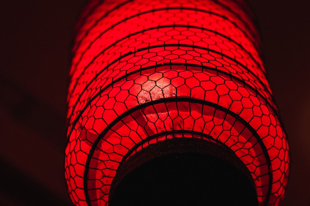 red and black round light