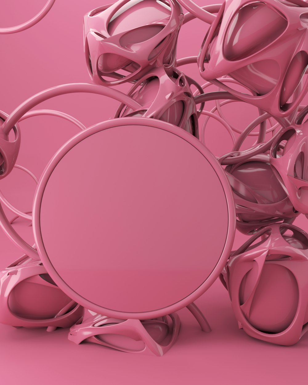 pink and white round illustration