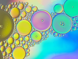 blue and purple round illustration