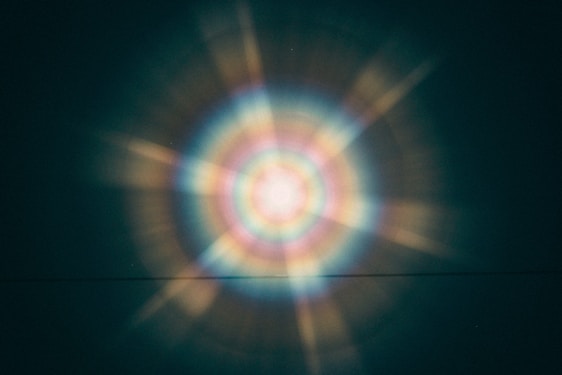 blue and white light in dark room