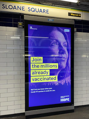 Snapshot of a video ad campaign promoting flu shots for a community health provider.