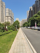 A neighborhood with well-maintained buildings, showcasing options for rentals and ownership.