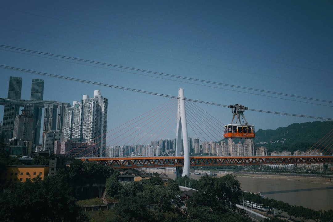 white bridge over the city during daytime
