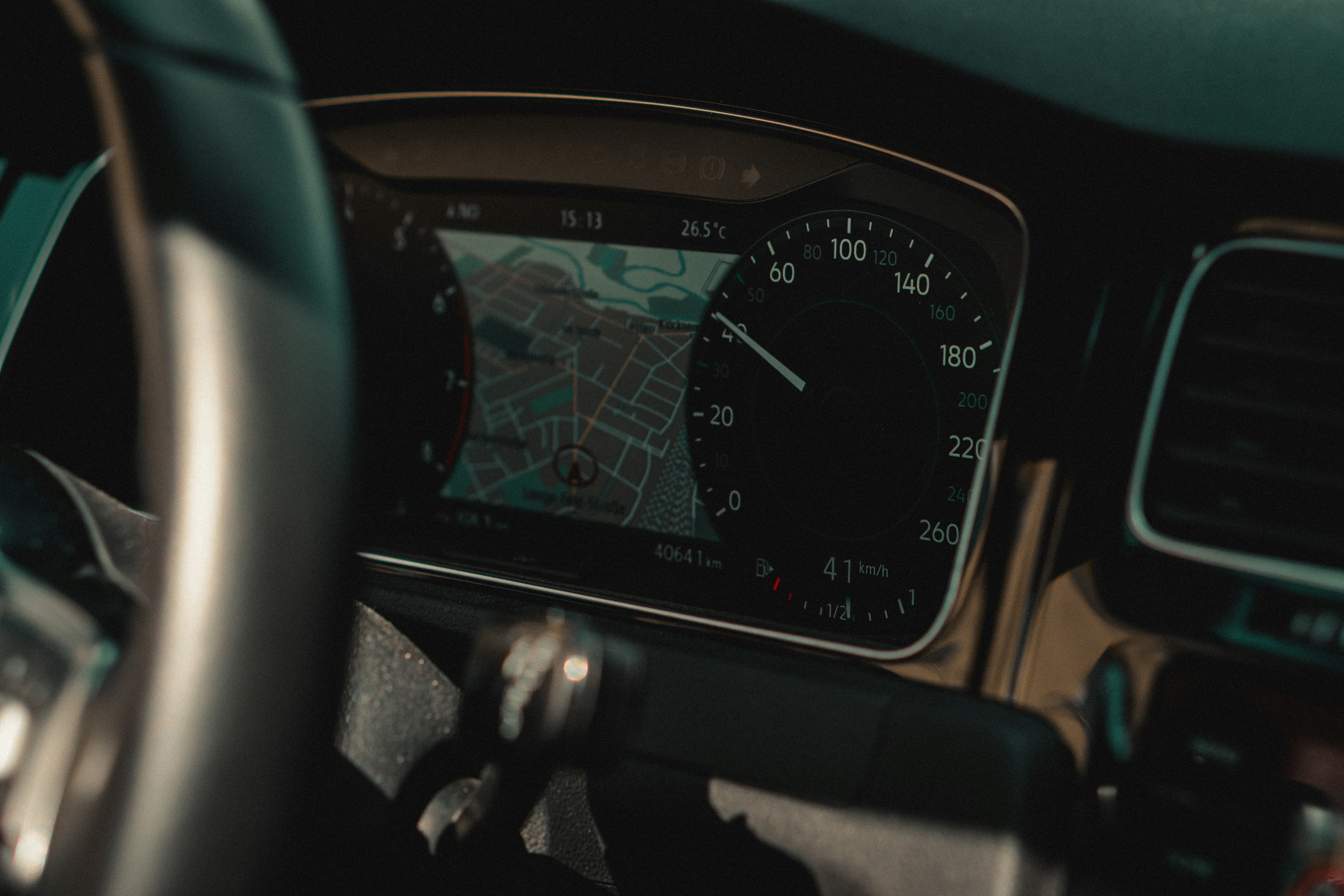 black car instrument panel cluster