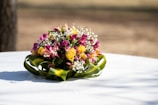 A stunning table arrangement of fresh flowers.