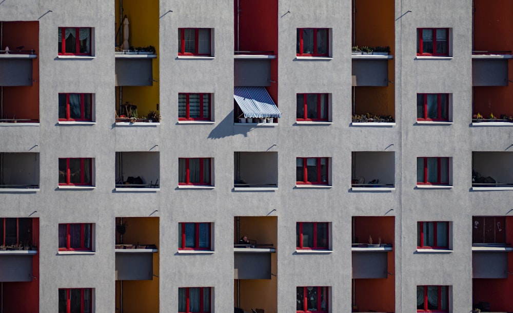 red and white concrete building