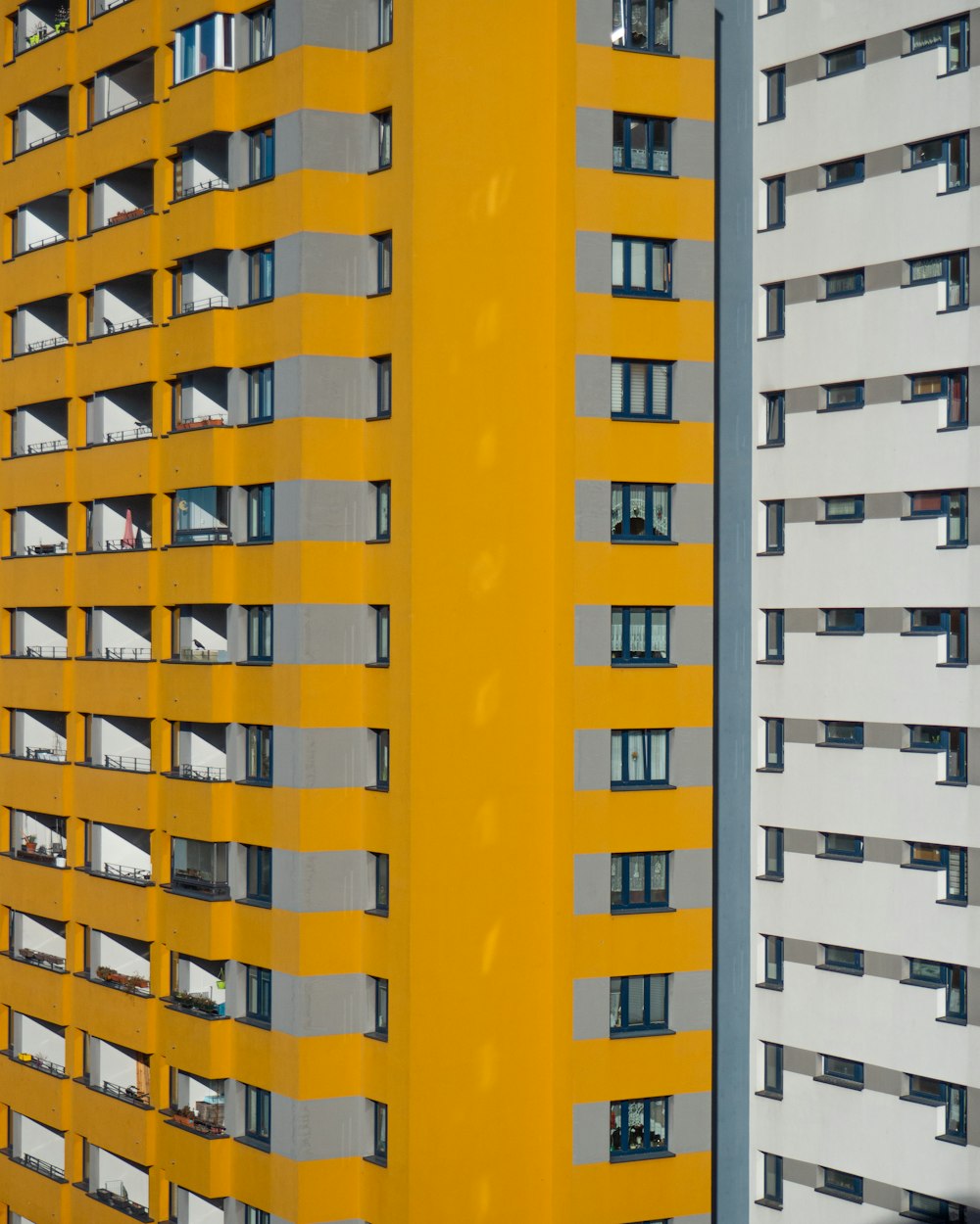 yellow and white concrete building