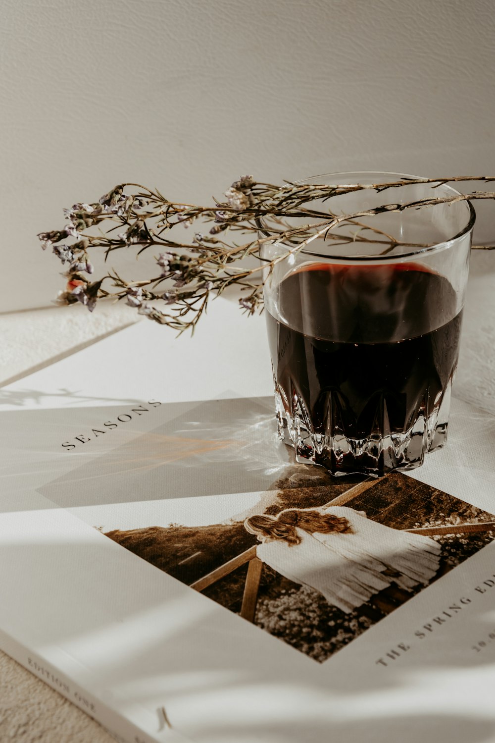 clear drinking glass with red wine