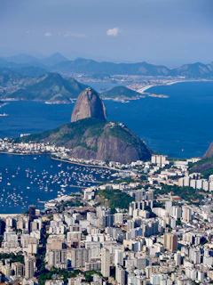 aerial view of city buildings near body of water during daytime